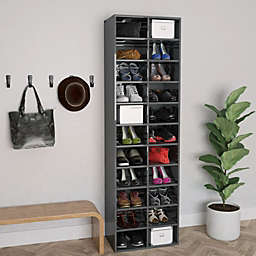 vidaXL Shoe Cabinet High Gloss Gray 21.3