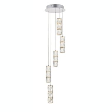 Elegant Lighting Polaris LED light Chrome Pendant Clear Crystal. View a larger version of this product image.