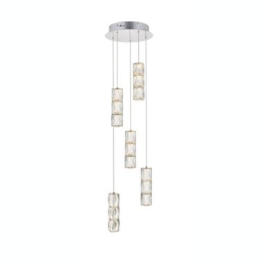 Elegant Lighting Polaris LED light Chrome Pendant Clear Crystal. View a larger version of this product image.