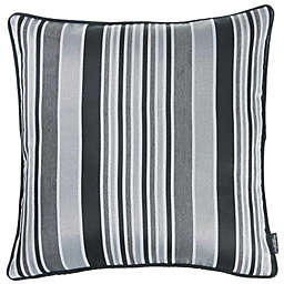 HomeRoots Gray and Black Variegated Stripe Decorative Throw Pillow Cover - 17