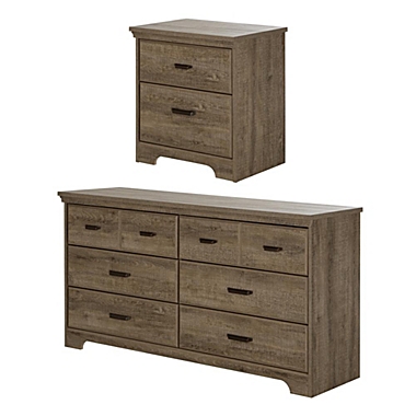 South Shore  Versa 6-Drawer Double Dresser and Nightstand Set. View a larger version of this product image.