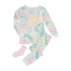 Alternate image 0 for Sleep On It Infant/Toddler Girls Tie-Dye Pastels Snug Fit 2-Piece Pajama Sleep Set With Matching Socks