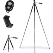 KODAK PhotoGear 42" Tripod   8-Section Aluminum Stainless Steel Tripod w/Bluetooth Remote, Telescoping Leg-Lock Height Adjustment, 360° Ball Head, Rubber Feet, Smartphone Adapter E-Guide & Carry Case