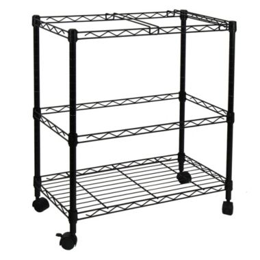 Oceanstar Design Group Oceanstar Portable 2-Tier Metal Rolling File Cart, Black. View a larger version of this product image.