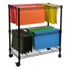 Alternate image 1 for Oceanstar Design Group Oceanstar Portable 2-Tier Metal Rolling File Cart, Black