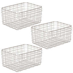 mDesign Bedroom Metal Basket Bin for Storage & Organizing  - 3 Pack
