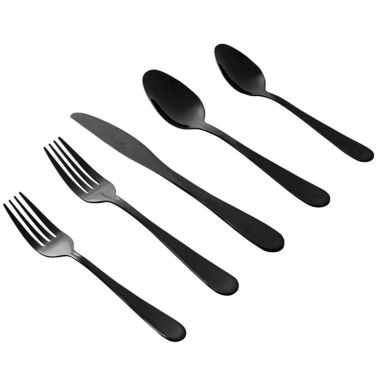 Stravidia 20 Piece Flatware set in Black Stainless Steel. View a larger version of this product image.