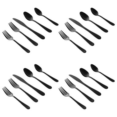 Stravidia 20 Piece Flatware set in Black Stainless Steel. View a larger version of this product image.
