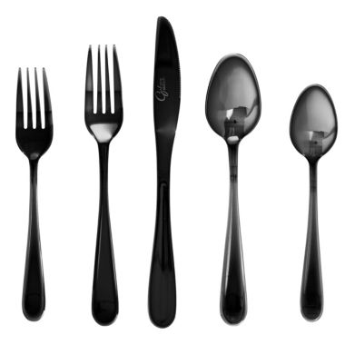 Stravidia 20 Piece Flatware set in Black Stainless Steel. View a larger version of this product image.
