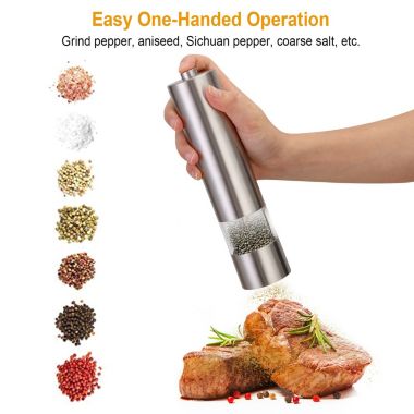 Eggracks By Global Phoenix Electric Salt Pepper Grinder with Coarseness Stainless. View a larger version of this product image.
