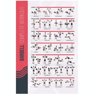 PosterMate FitMate Barbell Workout Exercise Poster - Workout Routine with Free Weights, Home Gym Decor, Room Guide (20 x 30 Inch) - PosterMate. View a larger version of this product image.