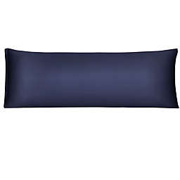 PiccoCasa Satin Solid Body Pillow Case, Navy Silky Body Pillowcases for Hair and Skin, 21x60 Inches Long Pillow Covers with Zipper Closure