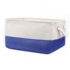 Alternate image 0 for Unique Bargains Collapsible Fabric Storage Basket Bins with Dual Handles, Foldable Toy Bins for Laundry Clothes Storage, Reusable Organizer for Bedroom Office Closet Shelves Royal Blue+White Medium