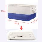 Alternate image 1 for Unique Bargains Collapsible Fabric Storage Basket Bins with Dual Handles, Foldable Toy Bins for Laundry Clothes Storage, Reusable Organizer for Bedroom Office Closet Shelves Royal Blue+White Medium