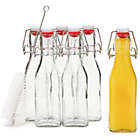 Alternate image 0 for Juvale 8 oz Swing Top Glass Bottles with Stoppers for Juicing, Vanilla, Sauces, Oils (6 Pack plus Cleaning Brush)