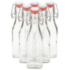 Alternate image 1 for Juvale 8 oz Swing Top Glass Bottles with Stoppers for Juicing, Vanilla, Sauces, Oils (6 Pack plus Cleaning Brush)