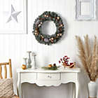 Alternate image 2 for Nearly Natural 24"D Christmas Winter Decorative Frosted Stars and Pinecones Holiday Wreath
