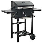 Alternate image 1 for vidaXL Charcoal-Fueled BBQ Grill with Bottom Shelf Black