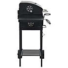 Alternate image 2 for vidaXL Charcoal-Fueled BBQ Grill with Bottom Shelf Black