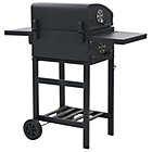 Alternate image 3 for vidaXL Charcoal-Fueled BBQ Grill with Bottom Shelf Black