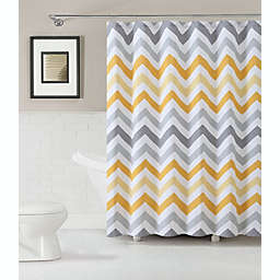 Kate Aurora Living 100% Cotton Chevron Fabric Shower Curtains - Yellow