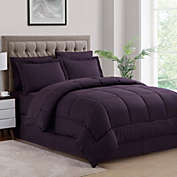 Sweet Home Collection 8 Piece Comforter Set Bag with Unique Design, Bed Sheets, 2 Pillowcases & 2 Shams & Bed Skirt All Season, King, Dobby Purple