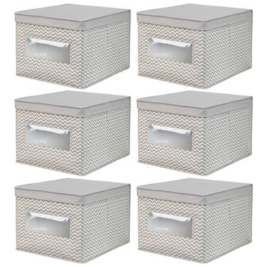 mDesign Stackable Fabric Closet Storage Organizer Box, 6 Pack. View a larger version of this product image.