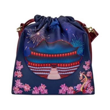 Loungefly Disney Mulan Castle Cinch Sack Crossbody Bag Purse. View a larger version of this product image.