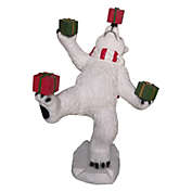 Barcana 47.5" White and Red Juggling Polar Bear with Gift Boxes Christmas Tabletop Decor