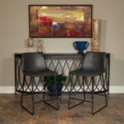 Emma + Oliver Set of 2 Kitchen Counter Height Stool - 24 Inch Gray LeatherSoft Barstool