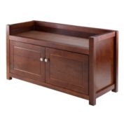 Contemporary Home Living 39.75" Solid and Composite Wood Storage Hall Bench