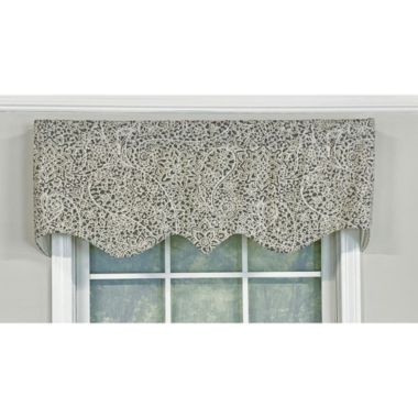 RLF Home Stella Paisley Regal Valance Navy. 3" Rod Pocket 50"W x 17"L. View a larger version of this product image.