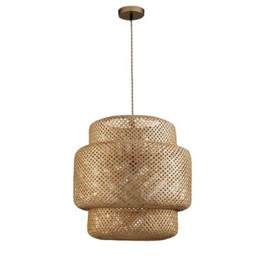 ELE Light & Decor Drusilla 1-Light Brown Pendant Design Pendant Light with Rattan Shade. View a larger version of this product image.