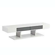 Brassex Inc. Bailey 59&quot; TV Stand, White/Grey