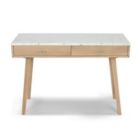 Alternate image 0 for The Bianco Collection Viola 44" Rectangular Italian Carrara White Marble Writing Desk with Black Legs