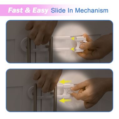 Jool Baby Products Sliding Cabinet Locks, U Shape, for Knobs, Handles, Doors (8 Pack). View a larger version of this product image.