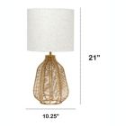 Alternate image 2 for Lalia Home 21" Vintage Rattan Wicker Style Paper Rope Bedside Table Lamp With Light Beige Fabric Shade, Natural