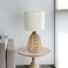 Alternate image 3 for Lalia Home 21" Vintage Rattan Wicker Style Paper Rope Bedside Table Lamp With Light Beige Fabric Shade, Natural