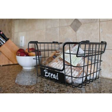 BirdRock Home Set of 2 Black Stacking Wire Market Baskets. View a larger version of this product image.