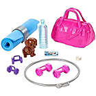 Alternate image 1 for Barbie Fitness Doll, Red-Haired, with Puppy and 9 Accessories, Including Yoga Mat with Strap