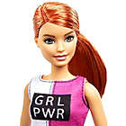 Alternate image 2 for Barbie Fitness Doll, Red-Haired, with Puppy and 9 Accessories, Including Yoga Mat with Strap