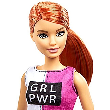 Barbie Fitness Doll, Red-Haired, with Puppy and 9 Accessories, Including Yoga Mat with Strap. View a larger version of this product image.