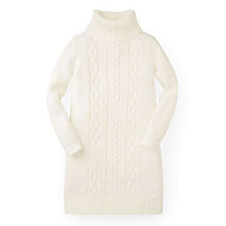 Hope & Henry Girls' Cable Sweater Dress (Ivory Cable, 4)