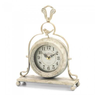 Accent Plus Antique-Style Table Clock with Bird. View a larger version of this product image.