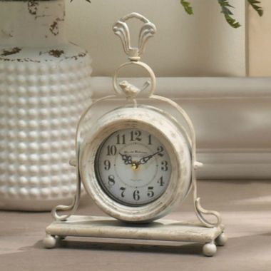 Accent Plus Antique-Style Table Clock with Bird. View a larger version of this product image.