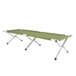 Infinity Merch Folding Camping Cot with Carrying Bag Aluminium Hiking Army Green