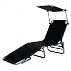 Alternate image 0 for Costway Adjustable Outdoor Beach Patio Pool Recliner with Sun Shade-Black