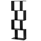 Costway-CA 4-tier S-Shaped Bookcase