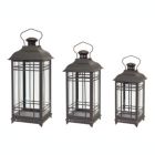 Alternate image 0 for Melrose Decorative Lantern (Set Of 3) 14"H, 17"H, 20"H Metal/Glass