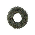 Alternate image 0 for Nearly Natural 4&#39;D Large Flocked Artificial Christmas Wreath with Pinecones, 150 Clear LED Lights and 360 Bendable Branches